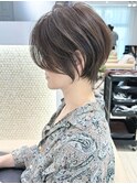 ショートボブ髪型40代50代60代前髪あり前髪なし【橋本】