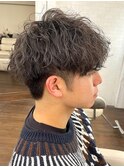 メンズパーマメンズカットセンターパートメンズマッシュウルフ