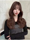 韓国くびれロング レイヤーオルチャン小顔前髪 艶髪