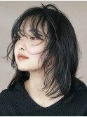 天神大名顔周りレイヤーカットミディアムボブタッセルボブ今泉
