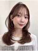 レイヤーカットミディアムレイヤー顔まわり銀座ハイレイヤー