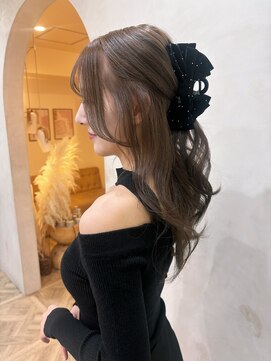 ショコラカラー/艶カラー/ブリーチなしダブルカラー/アレンジ