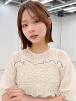 ヴェイン 渋谷(vain)&nbsp;切りっぱなしボブ 20代 顔周りカット ブラウンベージュ レイヤー
