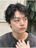 men'sニュアンスパーマダウンバングフェザーカット/ダウンパーマ