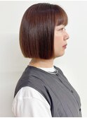 【morio松戸 石山】大人ボブぷつっとボブベージュブラウン前髪有