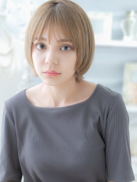 モッズヘア 越谷(mod's hair) 外国人風ハイトーンカラー小顔丸みショートa越谷20代30代40代