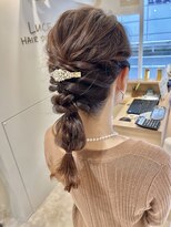 ルーチェヘアー&nbsp;編みおろし/江坂ヘアセット/江坂ヘアアレンジ/江坂編みおろし