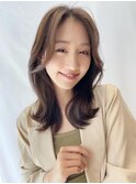 外ハネ大人くびれミディアム*フェミニンロング*ダークアッシュ2