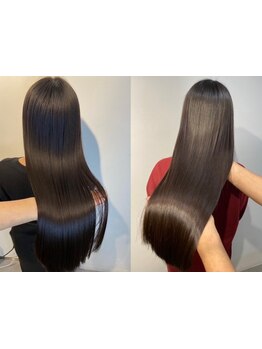 髪質改善と縮毛矯正の同時施術OK！ダメージレスで自然なストレートへ♪クセ毛のお悩みはお任せください。