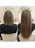 ボブからロングヘアに♪最高級シールエクステ