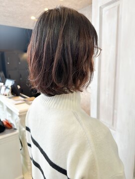 キャアリー(Caary) 福山caaryふんわりワンカールパーマボブ内巻きスタイル