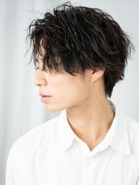 メンズヘア ビーセカンド 草加店(MENS HAIR B-2) 20代30代ツイストスパイラルパーマ黒髪フェザーマッシュF草加