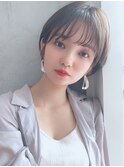 say.黒髪ボブルフネビージュ小顔ワンレングレージュオリーブ韓国