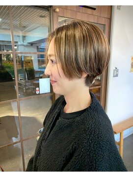 ポタム 東中野(potamu) ハンサムショートにハイライト