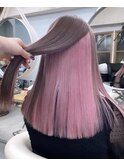 ケアブリーチを使用したデザインカラー　スタイリスト阿部ちあき