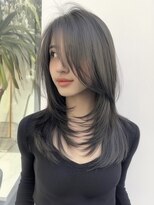 ネハス ナガオカ(nehus.nagaoka)&nbsp;xカット//ホワイトグレージュ/レイヤーカット/チェリーブラウン