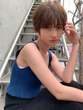 ハバナ 渋谷(HAVANA) 20代30代大人かわいい斜めバングデザインカラーシルキーベージュ