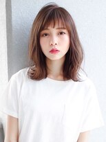 アフロート ディル(AFLOAT D'L) 外ハネくびれヘアイルミナカラー透け感前髪パーマ20代30代