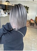 ぱっつんボブが似合うバレイヤージュ!_contrast smoky ash_