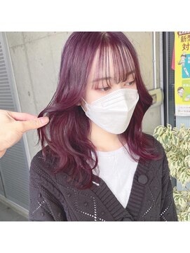 ガルボ ヘアー(garbo hair) #ハイトーン#カシスカラー#10代#20代#高知