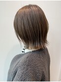 切りっぱなしミディアムボブ前髪カット髪質改善トリートメント