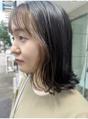 ミルクティーベージュ・インナーカラー・肩ライン・ミディアム