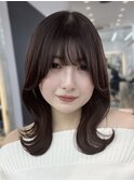ウェーブミディアムメルティカラー×レイヤーカット韓国[横浜]