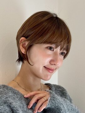 ラボヌールヘアーノーブル 新越谷店(La Bonheur hair noble) セミディシアーカラー韓国風ボブ美髪ピンクブラウン
