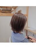 くびれボブ×グレージュハイライト
