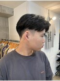 メンズカットフェードセンターパート刈り上げマッシュ