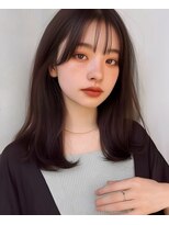 ミシェリー 新宿店(misherry)&nbsp;アレンジジザイ♪小顔シースルーバング大人モテワンカール暗髪