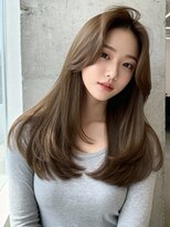 エイチ 大阪梅田(H)&nbsp;ミルクティーベージュウルフパーマミディアムヘア50代髪型