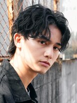 フィフス 大分(fifth)&nbsp;大分シャドウパーマメンズカットラウンドマッシュセンターパート