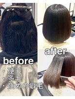 リンクヘアー (Link hair) 強い癖毛を自然な丸みボブへ