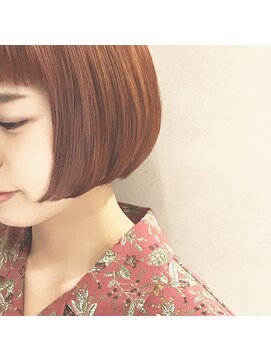 フェンヘアーアイス 中目黒(Fen.hair ici) ショートボブ　ナチュラルモード　オレンジカラー
