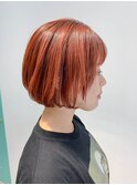 bob (切りっぱなしボブ、オレンジ、ブリーチなし)