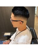 七三オールバックツイストパーマコンマヘアかき上げヘアテクノ