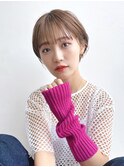 大人ショート 前髪あり 丸みひし形 丸顔面長エラ張り絶壁 K1102