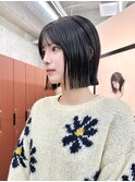 切りっぱなしミニボブ(20代/30代/ベージュ/グレージュ)C112