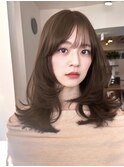 美髪レイヤーカット/顔まわりレイヤー/くびれロングレイヤー