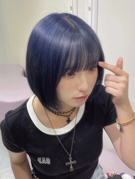 ジーナリア(Xena ria) 《衣織》ネイビーブルー/ケアブリーチ/ボブ