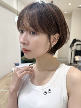 セイドット リー(Say. Ree) say.ショートボブひし形ショートダークレッドコーラルオレンジ