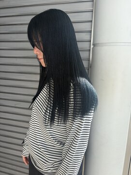 ロックス バイ マグ 松本(rocks BY MAG) ブリーチカラー大人かわいいブルーブラック韓国ヘア