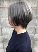 【倉地雄介】シルバーグレージュ×ショートボブ