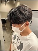 ニュアンスパーマ×センターパート