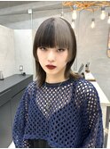 ブロックカラー　コントラストカラー　ボブウルフ