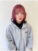 姫カットボブ× ピンクエンドカラー
