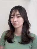 韓国レイヤーカット/顔まわり/ミディアムヘア/りゅう/谷町四丁目