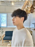 ベリーショート/ダークアッシュ/ニュアンスパーマ/韓国マッシュ