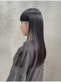 ワイドバング刈り上げ女子モード個性的かっこいいクール黒髪